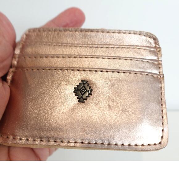 FLASH SALE 🍒 Metallic Brass Leather Card Case Wallet - Picture 8 of 8